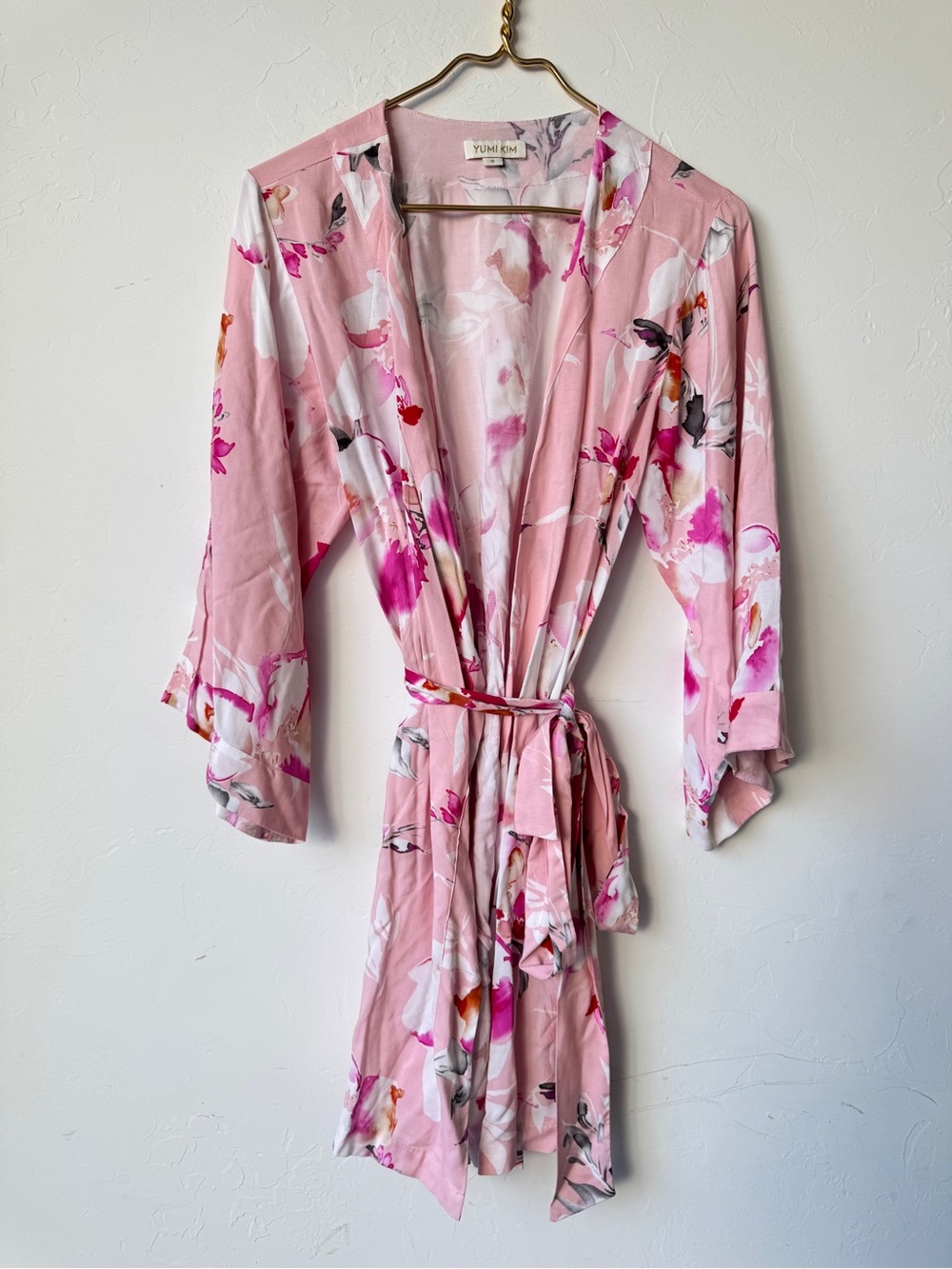 Yumi Kim Blush Pink Floral Dream Lover Robe Anthropologie Size Small